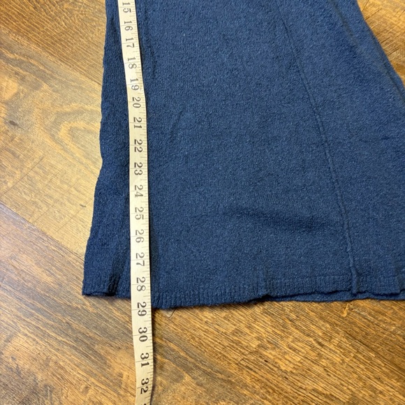 Free People FP Beach Knit Pants Flare Leg Womens Medium Blue Pull On Boho Hippie - Picture 10 of 10